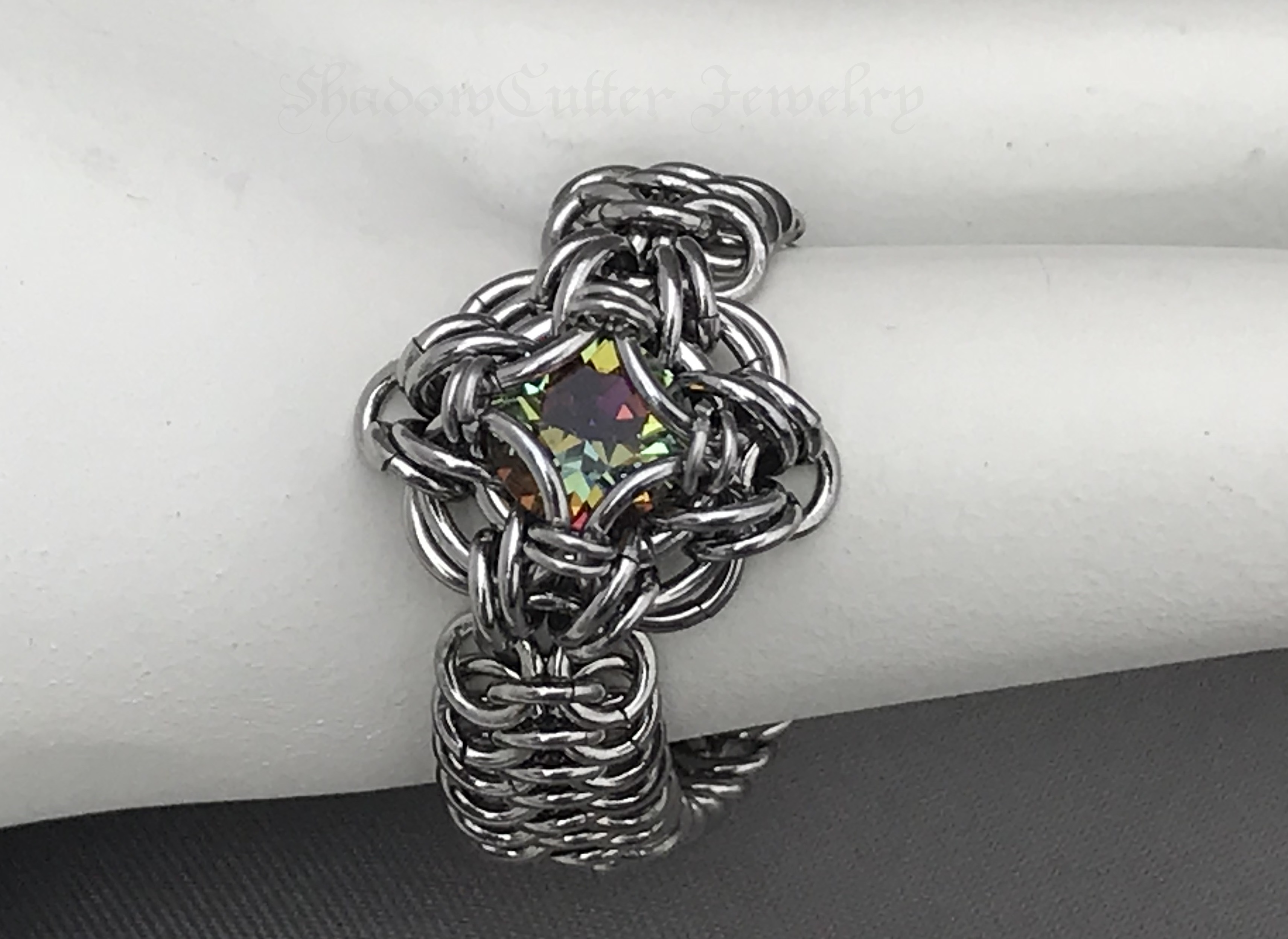Celtic Labyrinth Chainmaille ring, Stainless steel and 6mm
