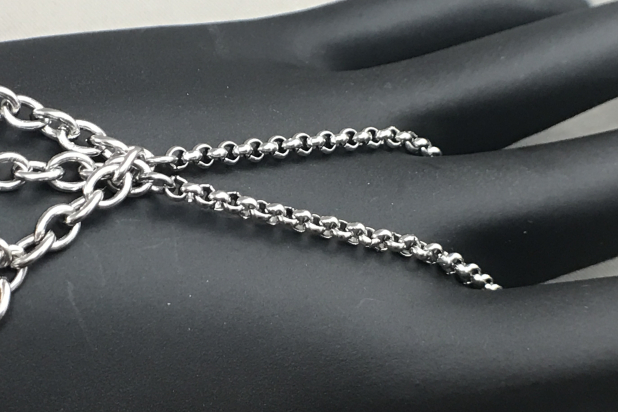 Stainless rollo chain ring for middle finger